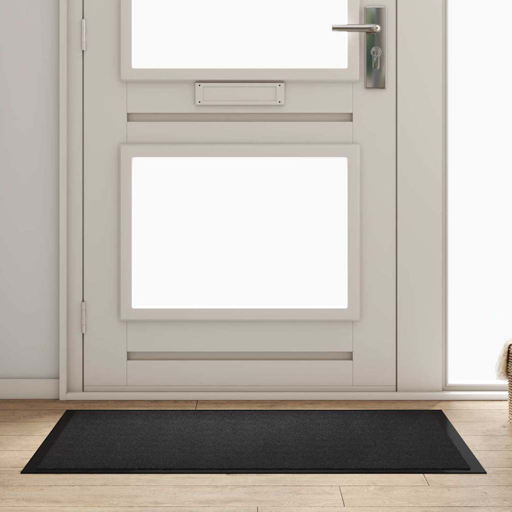 Anthrazitfarbene Fußmatte Teddy Stoff 120x80 cm
