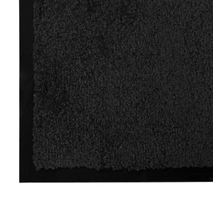 Schwarze Fußmatte Teddy Stoff 120x80 cm