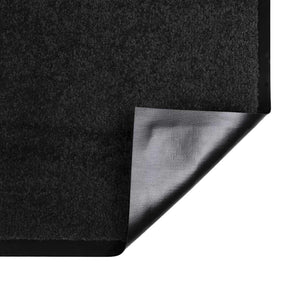 Schwarze Fußmatte Teddy Stoff 120x80 cm