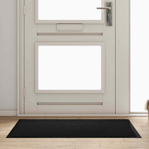 Schwarze Fußmatte Teddy Stoff 120x80 cm