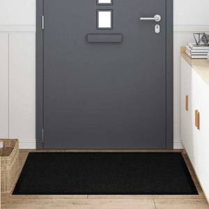 Schwarze Fußmatte Teddy Stoff 120x80 cm