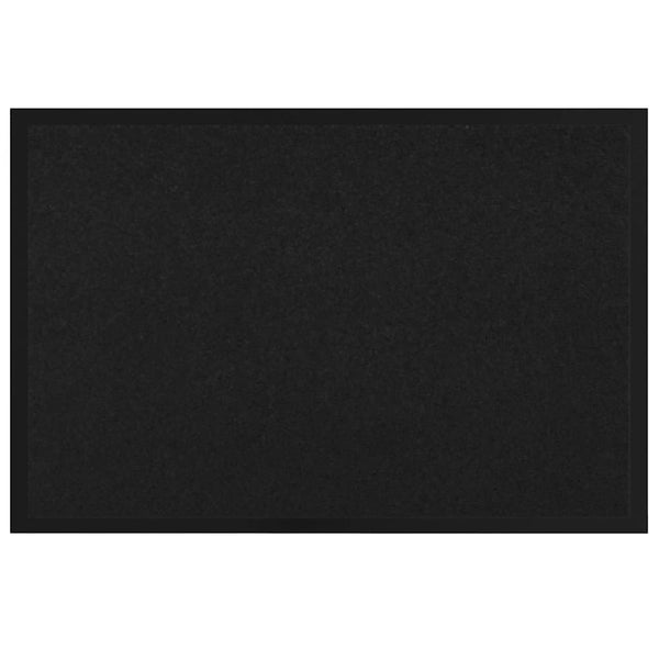 Schwarze Fußmatte Teddy Stoff 120x80 cm