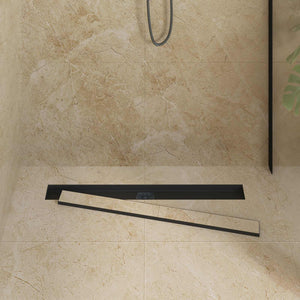 Schwarzer Duschablauf 80cm Edelstahl