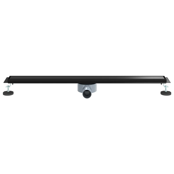 Schwarzer Duschablauf 90 cm mit Siphon
