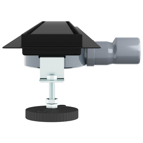 Schwarzer Duschablauf 90 cm mit Siphon