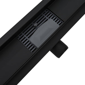 2-in-1 Duschablauf Schwarz 100cm