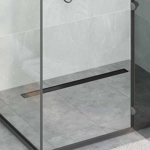 2-in-1 Duschablauf Schwarz 100cm