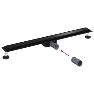 2-in-1 Duschablauf Schwarz 100cm