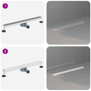 Duschablauf 2-in-1 Silber 70 cm