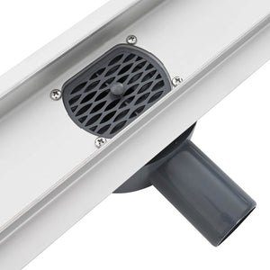 2-in-1 Duschablauf Silber 60cm Edelstahl
