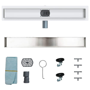 2-in-1 Duschablauf Silber 60cm Edelstahl