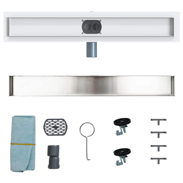2-in-1 Duschablauf Silber 60cm Edelstahl