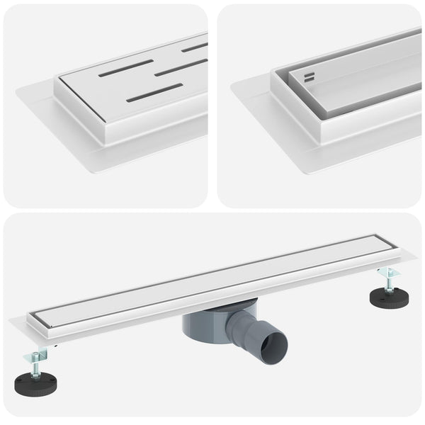 2-in-1 Duschablauf Silber 60cm Edelstahl