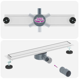 2-in-1 Duschablauf Silber 60cm Edelstahl