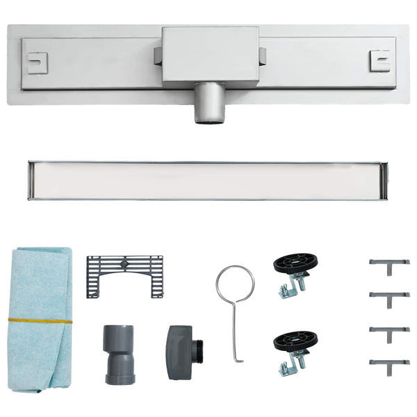 2-in-1 Duschablauf Silber 80cm Edelstahl