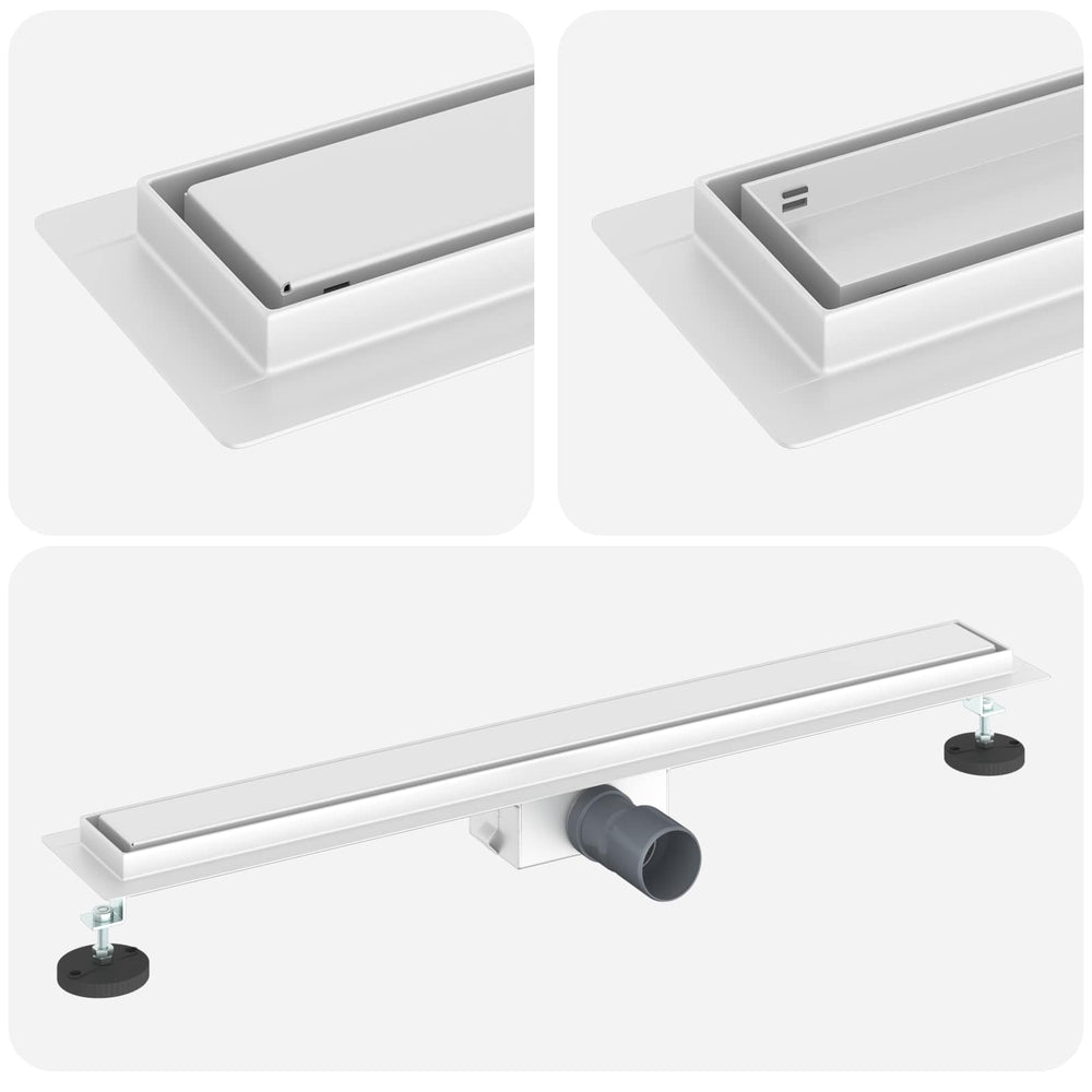 2-in-1 Duschablauf Silber 80cm Edelstahl