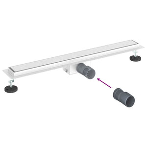 2-in-1 Duschablauf Silber 80cm Edelstahl