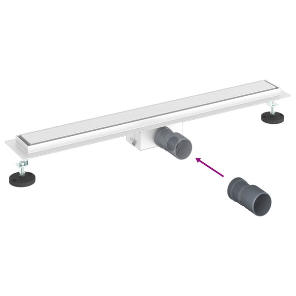 2-in-1 Duschablauf Silber 80cm Edelstahl