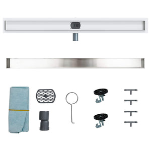 2-in-1 Duschablauf Silber 100cm Edelstahl