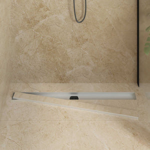 2-in-1 Duschablauf Silber 100cm Edelstahl