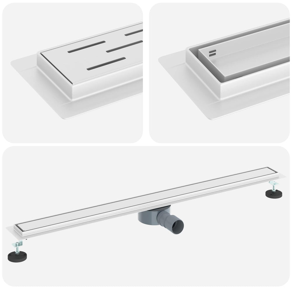 2-in-1 Duschablauf Silber 100cm Edelstahl