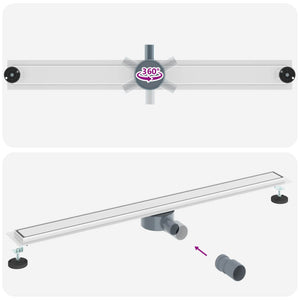 2-in-1 Duschablauf Silber 100cm Edelstahl