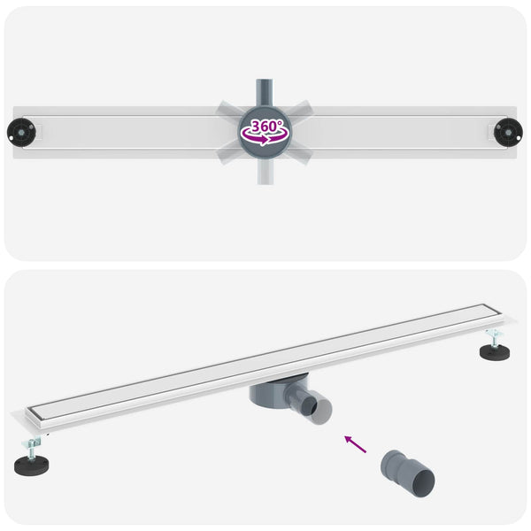 2-in-1 Duschablauf Silber 100cm Edelstahl