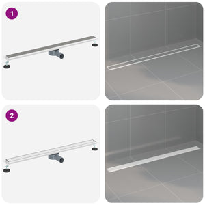 2-in-1 Duschablauf Silber 100cm Edelstahl