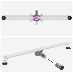360° Duschablauf Silber 90cm Edelstahl