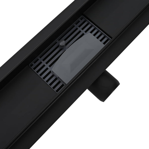Schwarze Duschrinne 2in1 Edelstahl 60cm