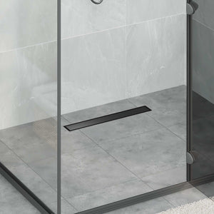 Schwarze Duschrinne 2in1 Edelstahl 60cm