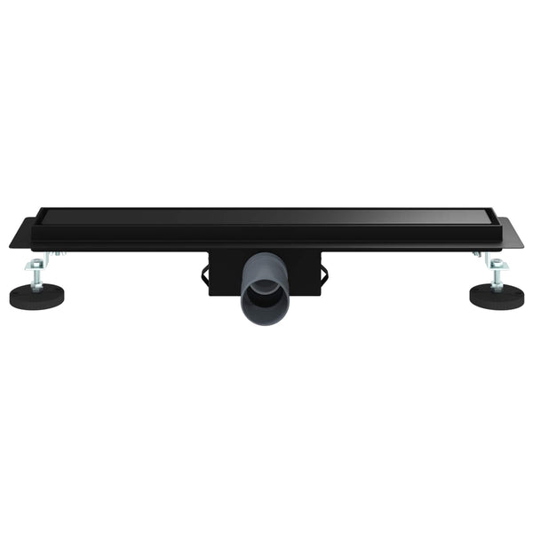 Schwarze Duschrinne 2in1 Edelstahl 60cm