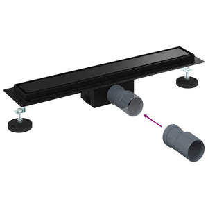 Schwarze Duschrinne 2in1 Edelstahl 60cm