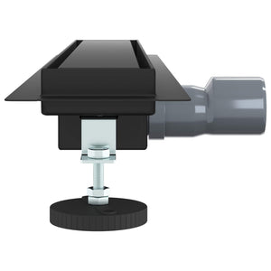 Schwarze Duschrinne 2in1 Edelstahl 60cm