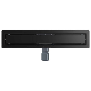 Schwarze Duschrinne 2in1 Edelstahl 60cm