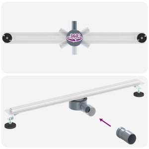 360° Duschablauf Silber Edelstahl 80 cm