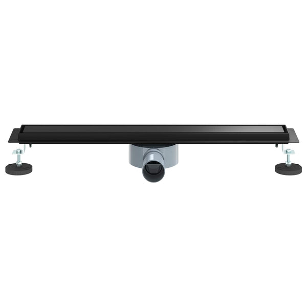 Schwarzer Duschablauf 2-in-1 Edelstahl 60cm