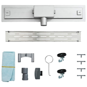 Edelstahl Duschablauf Silber Liniendesign 90cm