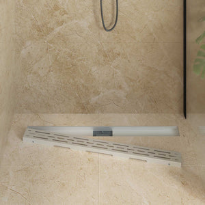 Edelstahl Duschablauf Silber Liniendesign 90cm