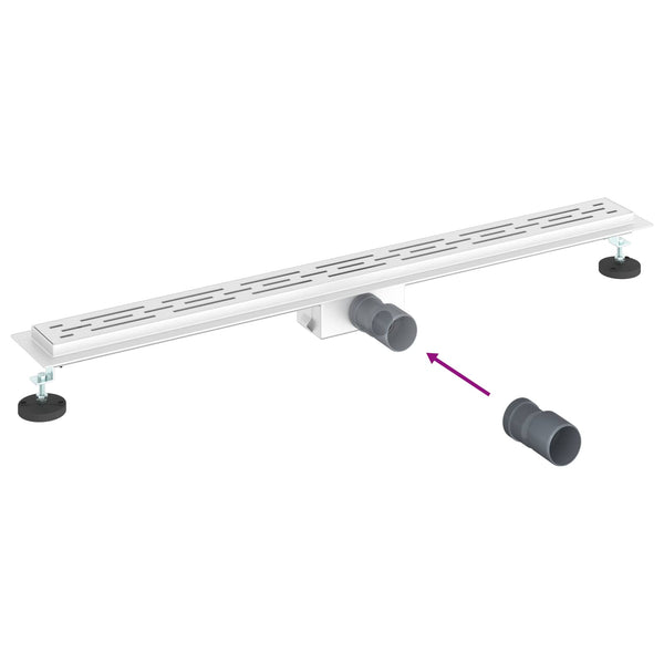 Edelstahl Duschablauf Silber Liniendesign 90cm