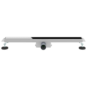 Schwarzer Duschablauf mit Glasabdeckung 70cm