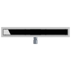 Schwarzer Duschablauf mit Glasabdeckung 70cm