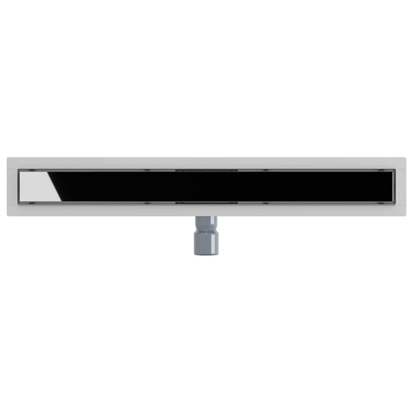 Schwarzer Duschablauf mit Glasabdeckung 70cm