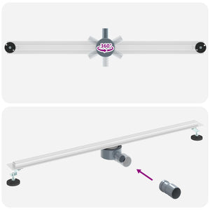 360° Duschablauf Silber 100cm Edelstahl