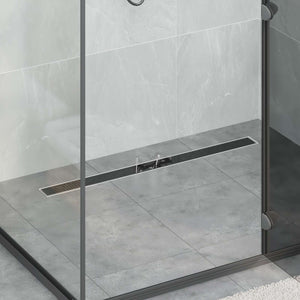 Schwarzer Duschablauf mit Glasabdeckung 100 cm