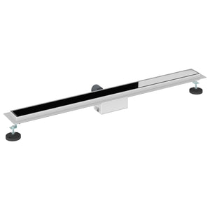 Schwarzer Duschablauf mit Glasabdeckung 100 cm