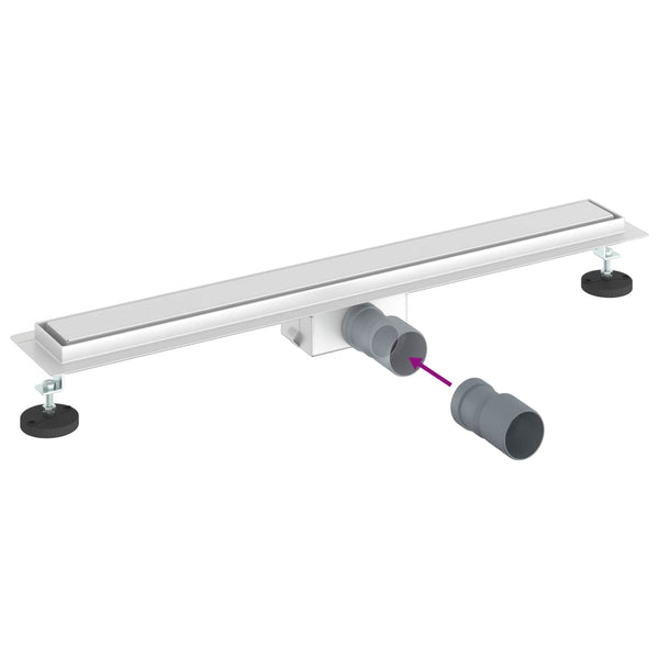 2-in-1 Duschablauf Silber 70 cm