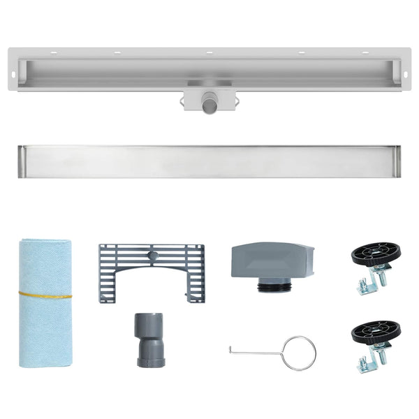 Wandmontierter Duschablauf Silber 90 cm