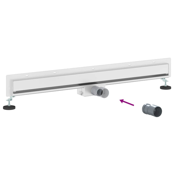 Wandmontierter Duschablauf Silber 90 cm