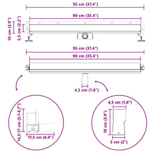Wandmontierter Duschablauf Silber 90 cm